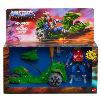 Masters of the Universe Origins Actionfigur mit Fahrzeug Mekaneck & Ground Ripper 14 cm von Mattel